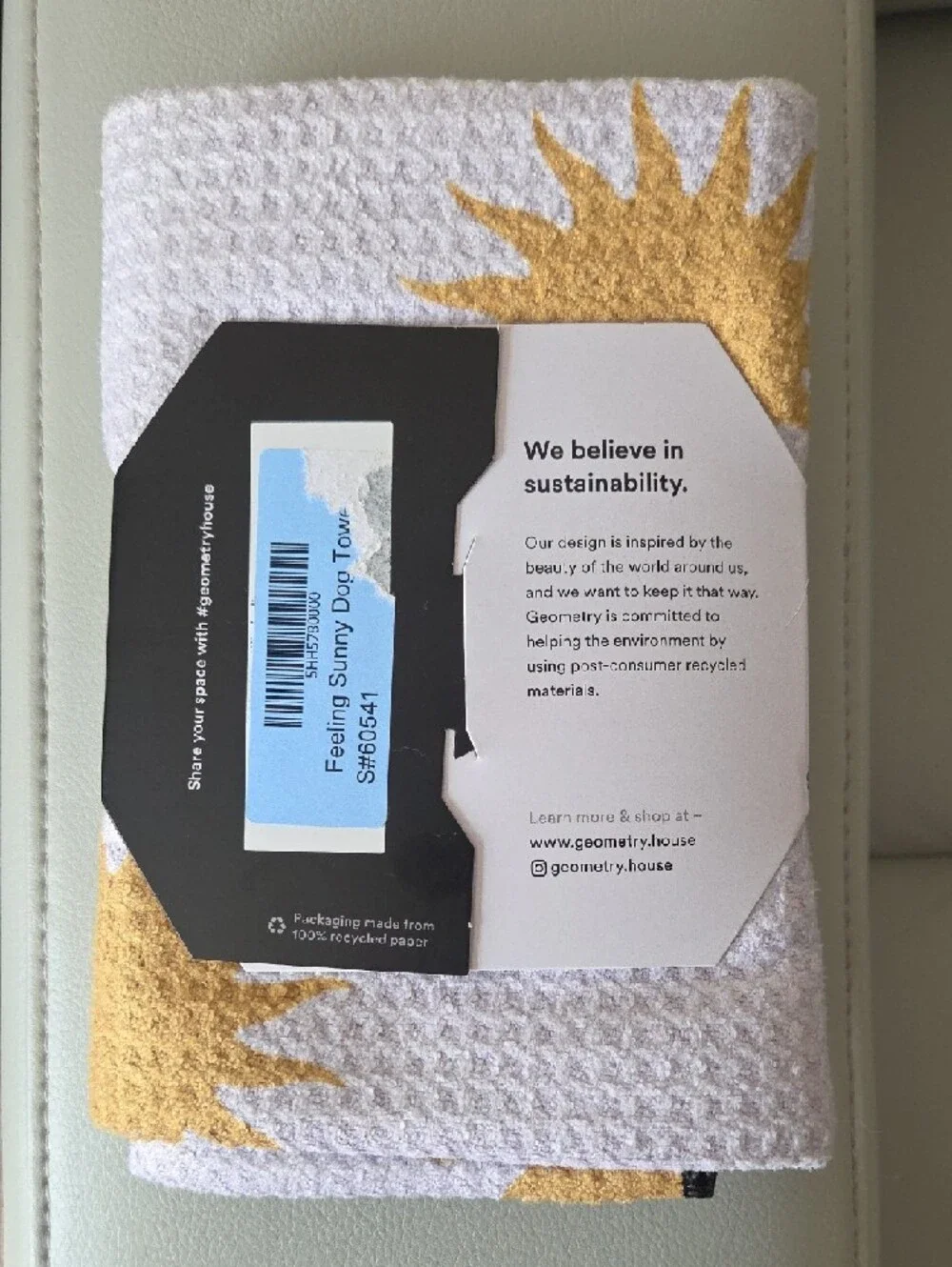 Feeling Sunny, Geometry Dog Towel